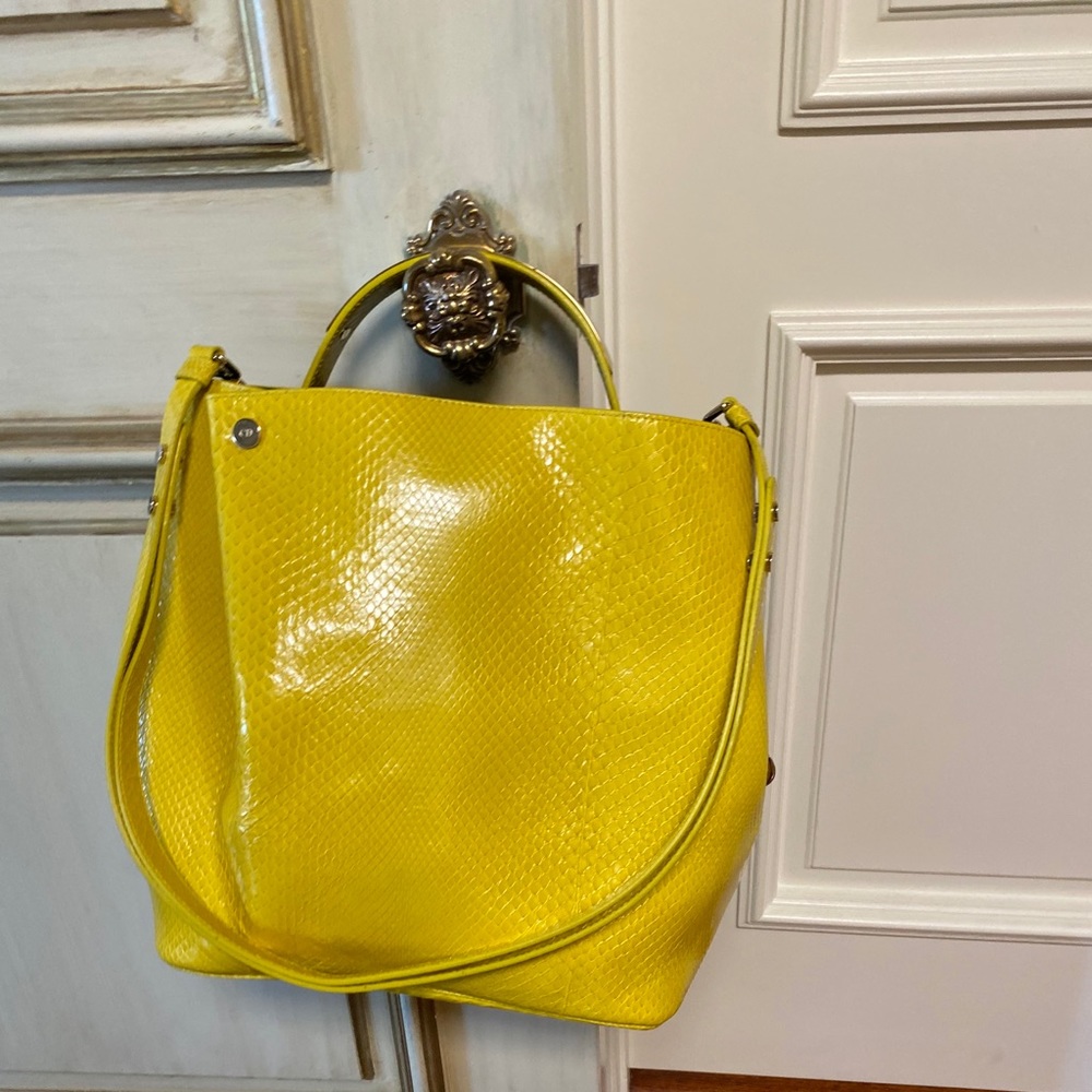 Yellow python Dior bag